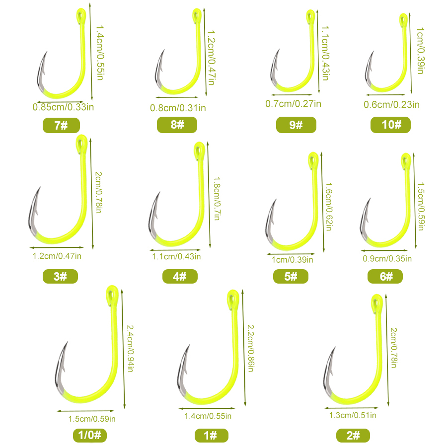 NGB 50 Stück 1/0 # -10 # Fluor – Fishing Hook Assortment Bewertung und Preis